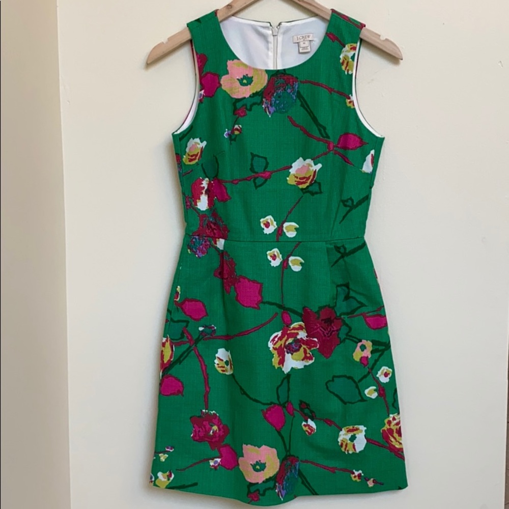 J Crew Delaney Basketweave Green Dress